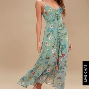 ASTR The Label Siena Sage Floral Dress